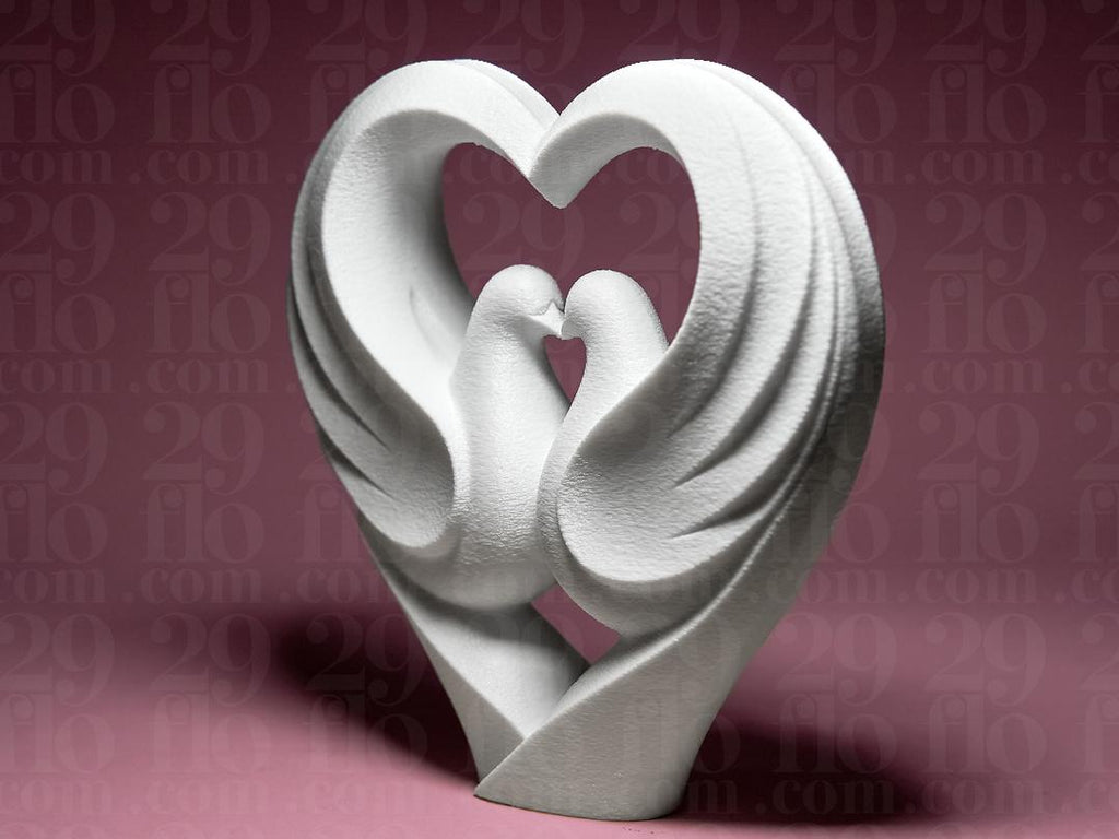 Herz der Tauben Skulptur | Heart of Doves Statue | Hochzeit Geschenk | Wedding Gift | Verlobung Deko | Love Decor