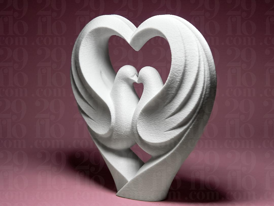 Herz der Tauben Skulptur | Heart of Doves Statue | Hochzeit Geschenk | Wedding Gift | Verlobung Deko | Love Decor
