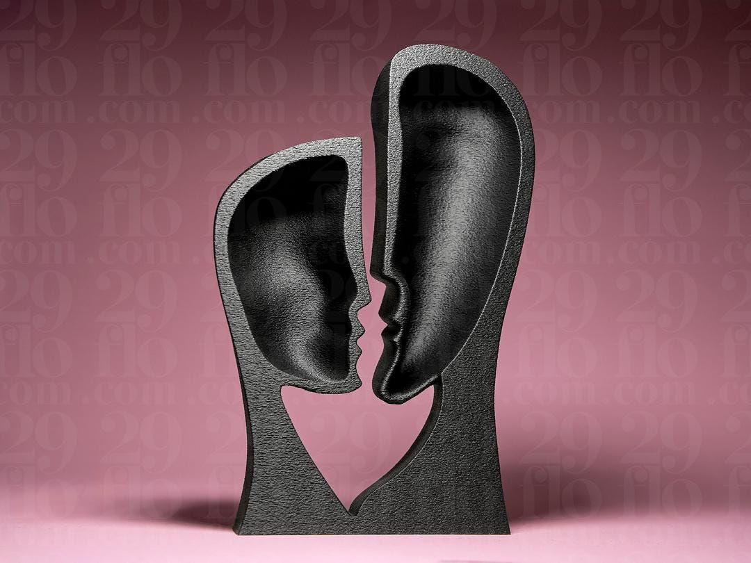 Abstrakte Paar Skulptur | Abstract Couple Statue | Liebespaar Figur | Modern Art Decor | Wedding Gift | African Style Art
