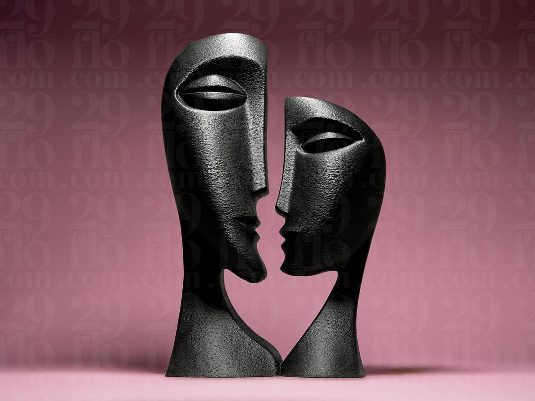 Abstrakte Paar Skulptur | Abstract Couple Statue | Liebespaar Figur | Modern Art Decor | Wedding Gift | African Style Art