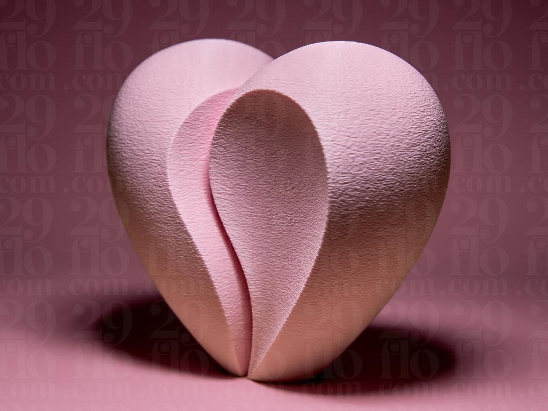 Geteiltes Herz Skulptur | Split Heart Statue | Two Halves One Love | Valentinstag Geschenk | Modern Art Decor | Pink