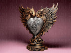 Barockes Herz mit Flügeln Skulptur | Baroque Winged Heart Statue | Antique Home Decor | Sacred Heart Art | Memorial Gift | Religious Decor