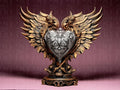 Barockes Herz mit Flügeln Skulptur | Baroque Winged Heart Statue | Antique Home Decor | Sacred Heart Art | Memorial Gift | Religious Decor