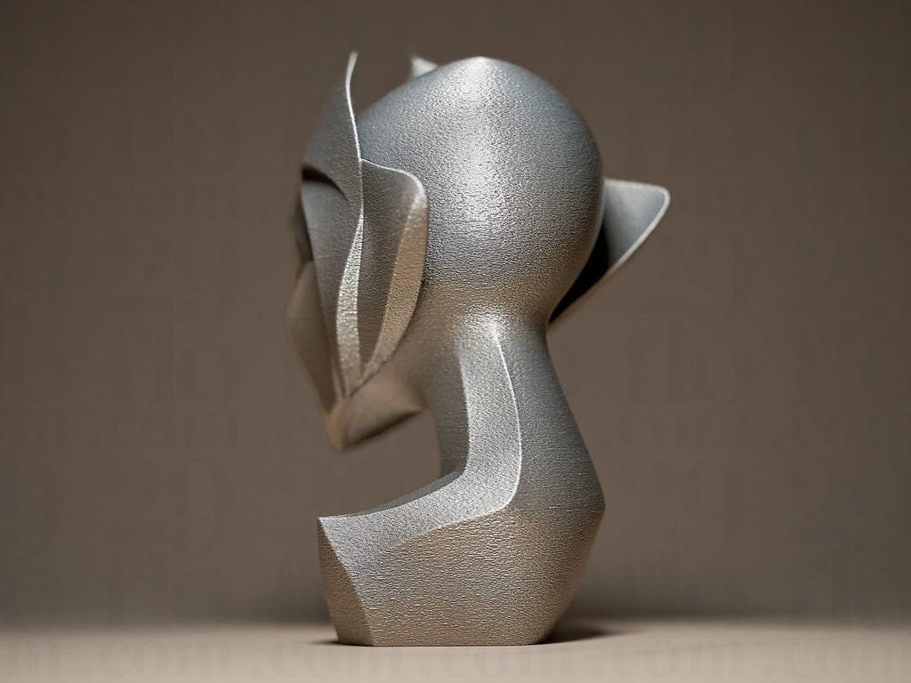 Futuristische Frauenbüste | Futuristic Woman Statue | Cyberpunk Art Decor | Silver Robot Sculpture | Modern Sci-Fi Gift | Gaming Room
