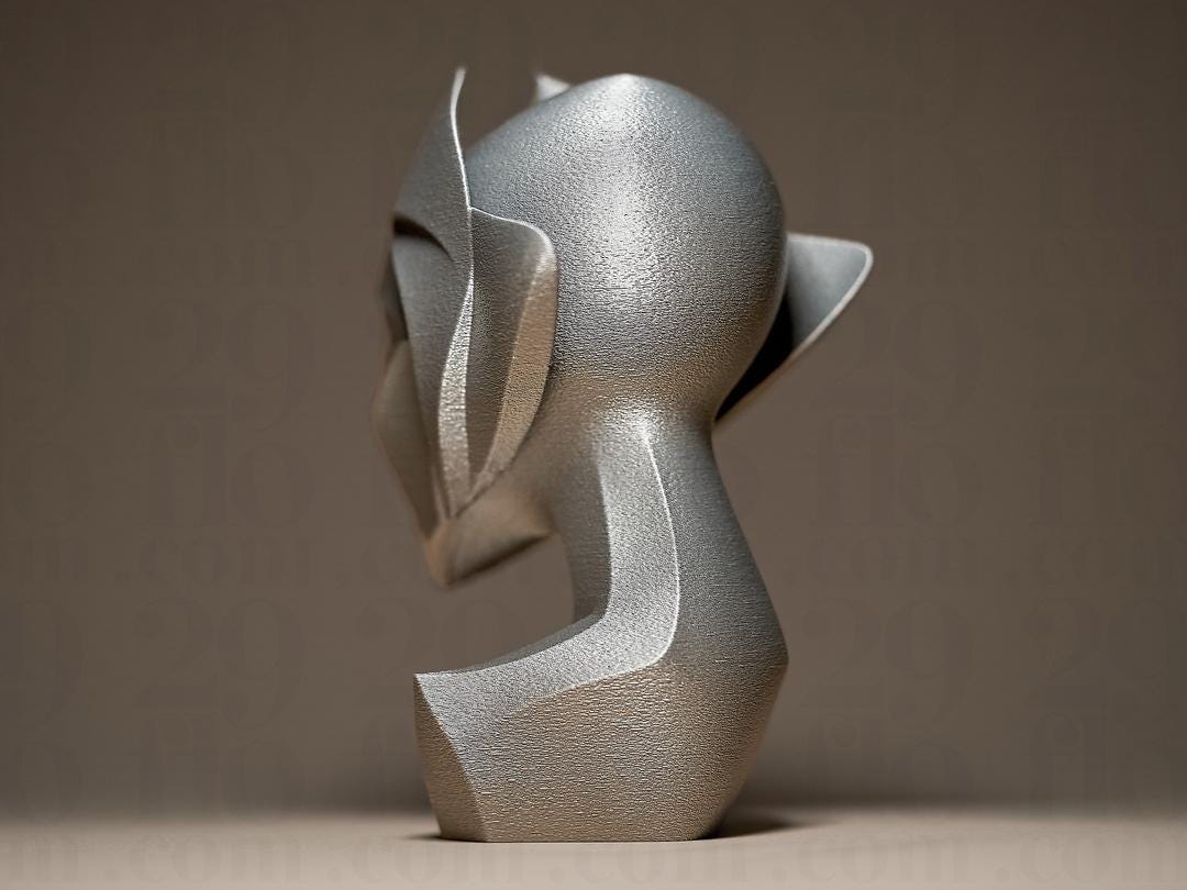 Futuristische Frauenbüste | Futuristic Woman Statue | Cyberpunk Art Decor | Silver Robot Sculpture | Modern Sci-Fi Gift | Gaming Room