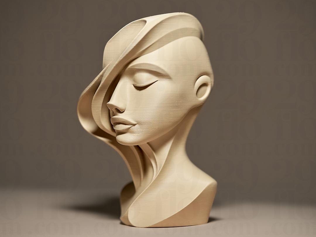 Abstrakte Frauen Gesicht Skulptur | Modern Art Woman Bust | Minimalist Face Statue | Wohnzimmer Deko | Elegant Home Accent