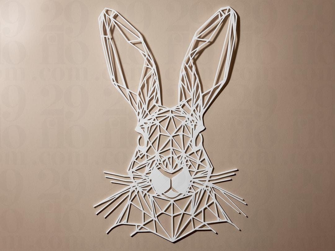 Geometrischer Osterhase Wanddeko | Geometric Bunny Wall Art | Modern Easter Decoration | Minimalist Rabbit Sign | Spring Decor