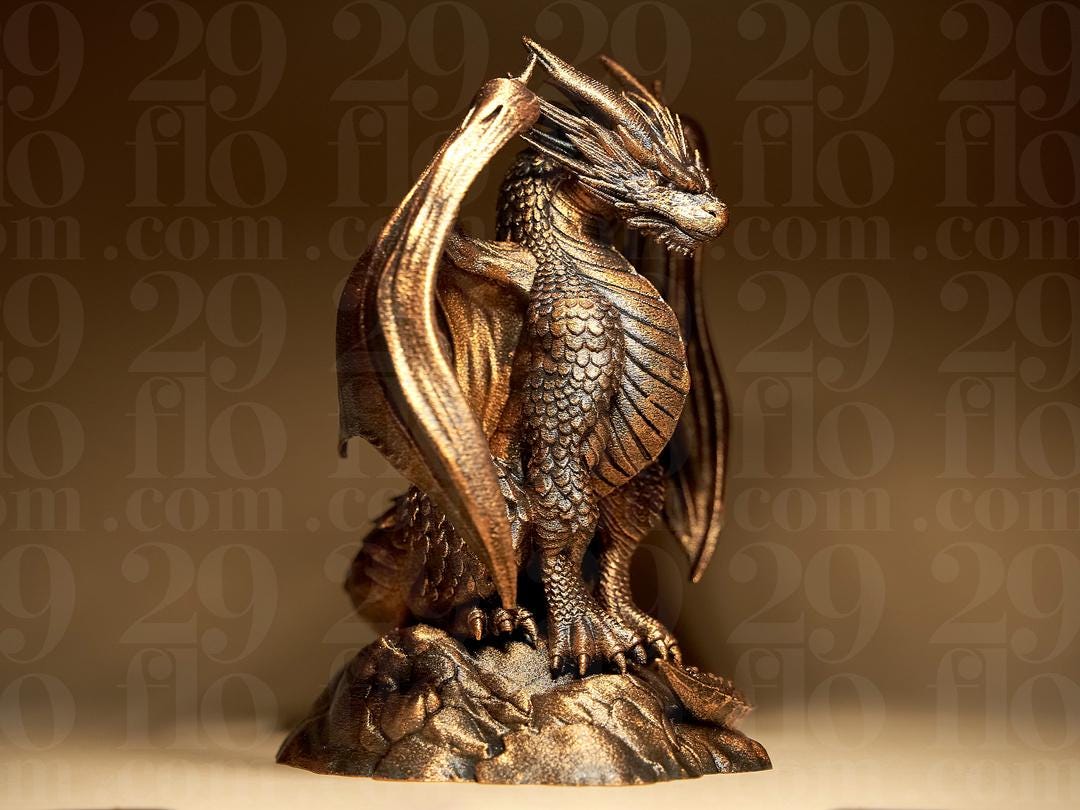 Majestätische Drachen Skulptur | Majestic Dragon Statue | Fantasy Deko | Dungeons Guardian | Mythical Creature | Bronze Art | Gamer Gift Fehn-factory.de