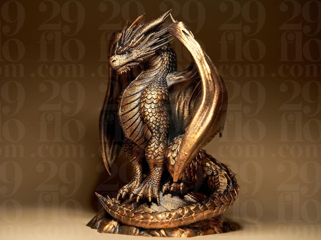 Majestätische Drachen Skulptur | Majestic Dragon Statue | Fantasy Deko | Dungeons Guardian | Mythical Creature | Bronze Art | Gamer Gift Fehn-factory.de