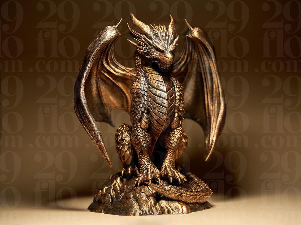 Majestätische Drachen Skulptur | Majestic Dragon Statue | Fantasy Deko | Dungeons Guardian | Mythical Creature | Bronze Art | Gamer Gift Fehn-factory.de
