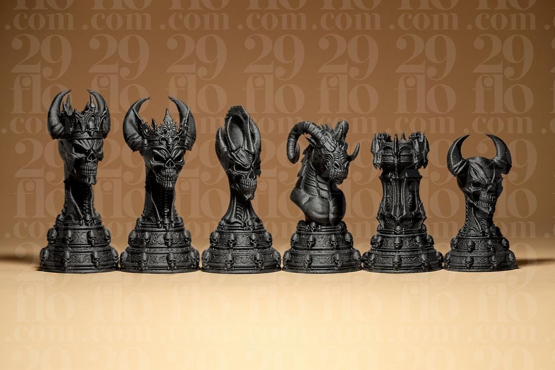 Engel vs Dämonen Schachfiguren | Angels vs Demons Chess Set | Fantasy Board Game | Gothic Chess Pieces | Good vs Evil | Custom Busts Fehn-factory.de