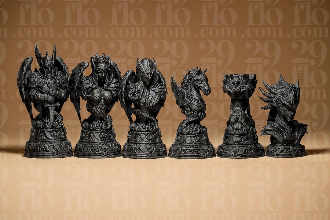 Engel vs Dämonen Schachfiguren | Angels vs Demons Chess Set | Fantasy Board Game | Gothic Chess Pieces | Good vs Evil | Custom Busts Fehn-factory.de