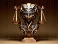 Waage Sternzeichen Figur | Libra Zodiac Statue | Fantasy Bust | Astrology Decor | The Scales Sculpture | Gothic Gift | Bronze Black Fehn-factory.de