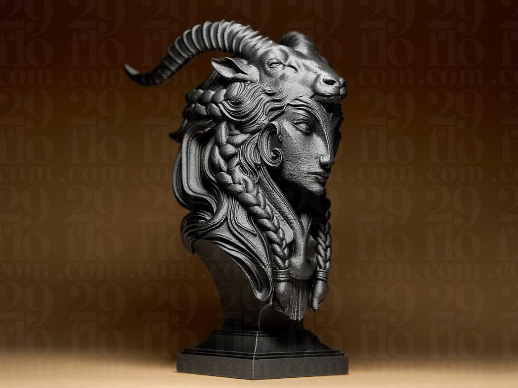 Steinbock Sternzeichen Figur | Capricorn Zodiac Statue | Fantasy Bust | Astrology Decor | The Goat Sculpture | Earth Sign | Bronze Black Fehn-factory.de