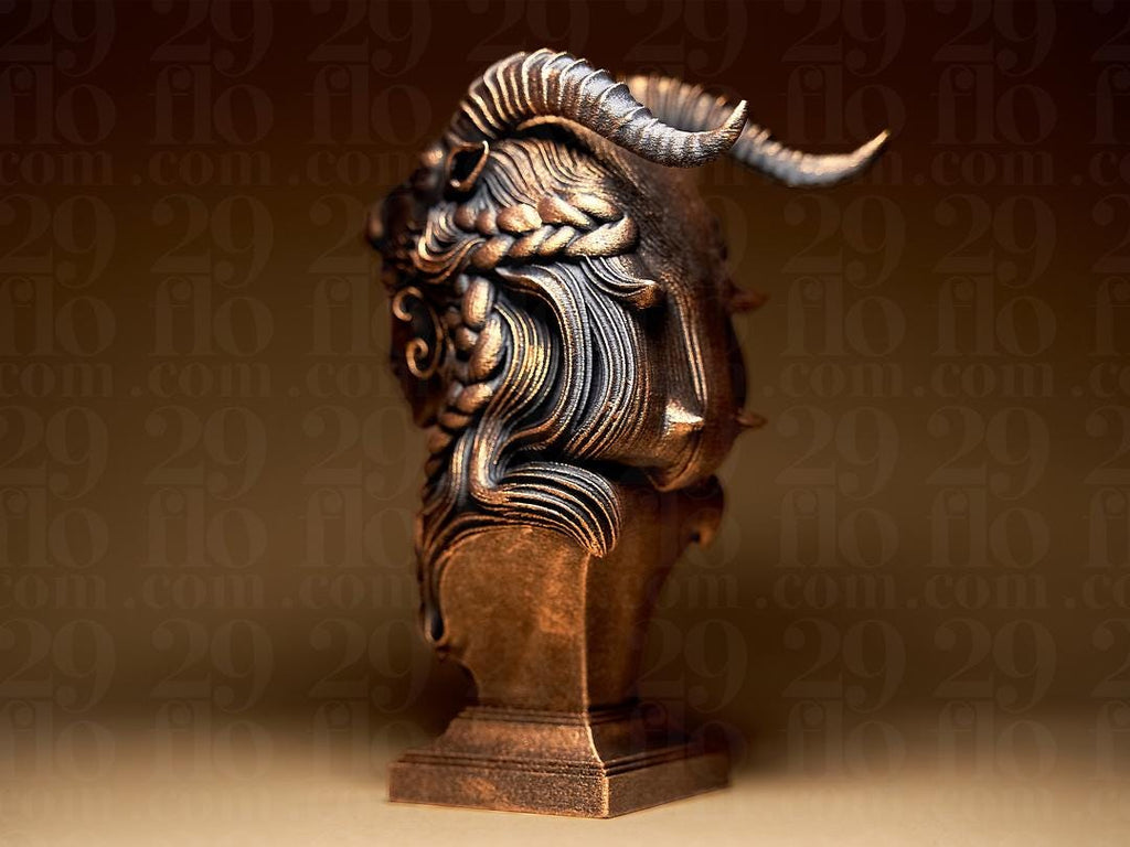 Steinbock Sternzeichen Figur | Capricorn Zodiac Statue | Fantasy Bust | Astrology Decor | The Goat Sculpture | Earth Sign | Bronze Black Fehn-factory.de