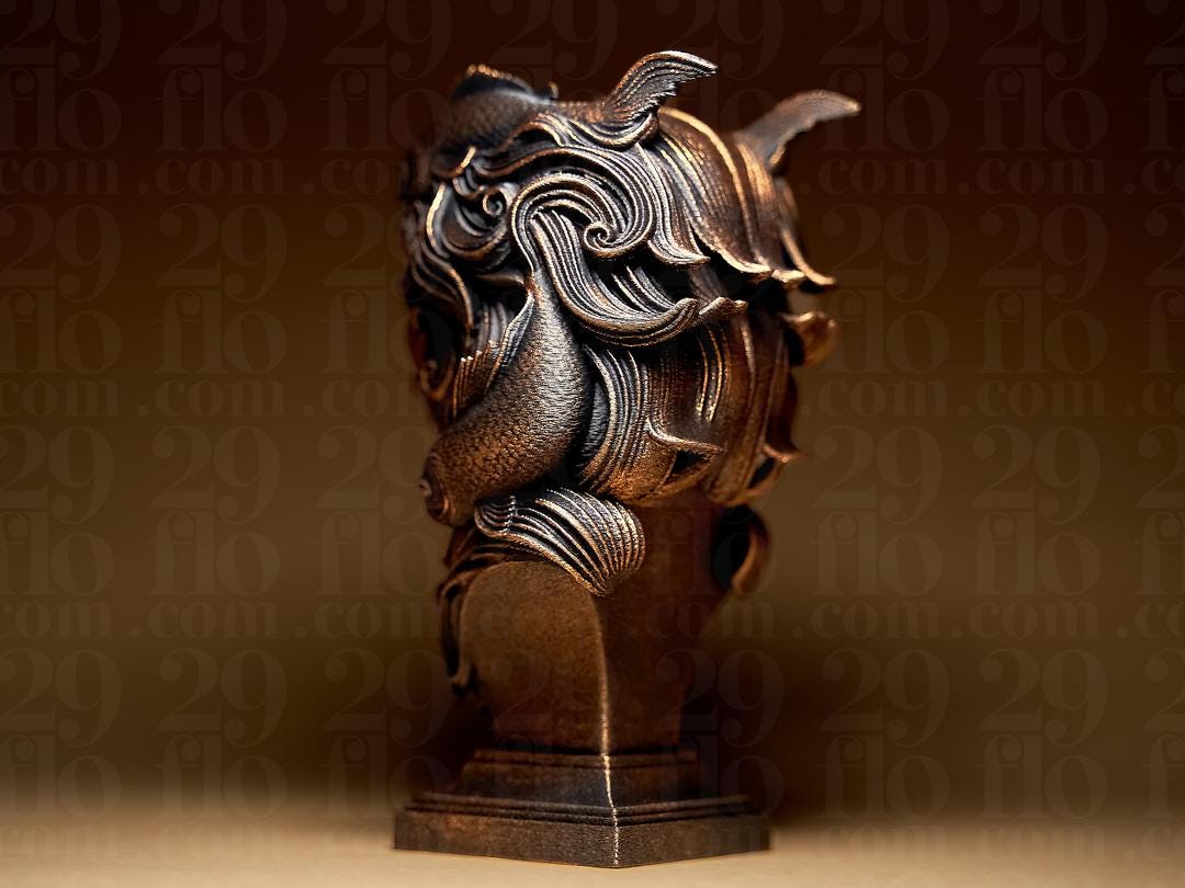 Fische Sternzeichen Figur | Pisces Zodiac Statue | Fantasy Bust | Astrology Decor | The Fish Sculpture | Water Sign | Bronze Black Fehn-factory.de