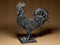 Florale Hahn Skulptur | Ornate Rooster Statue | Farmhouse Kitchen Decor | Filigree Chicken Figurine | Rustic Art | Animal Gift Fehn-factory.de