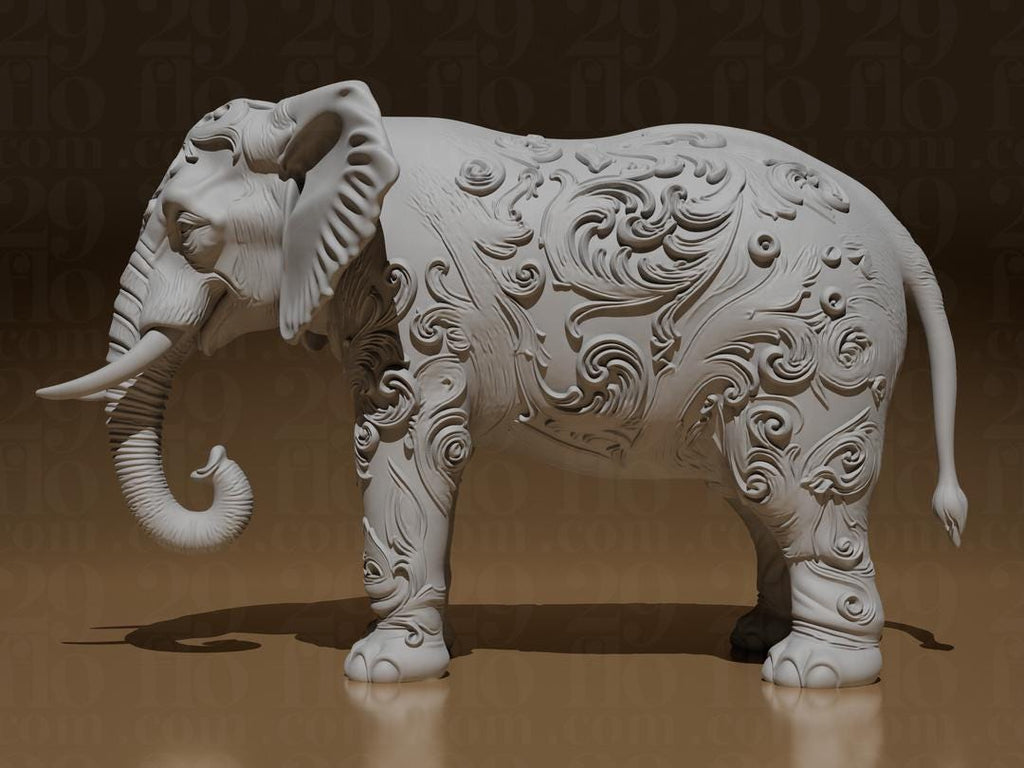 Florale Elefanten Skulptur Exklusiv | Ornate Elephant Statue | Mandala Animal Figurine | Boho Decor | Lucky Charm | Safari Art Figurine Fehn-factory.de