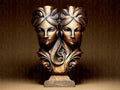 Zwillinge Sternzeichen Figur | Gemini Zodiac Statue | Two Faced Bust | Astrology Decor | The Twins Sculpture | Gothic Gift | Bronze Black Fehn-factory.de