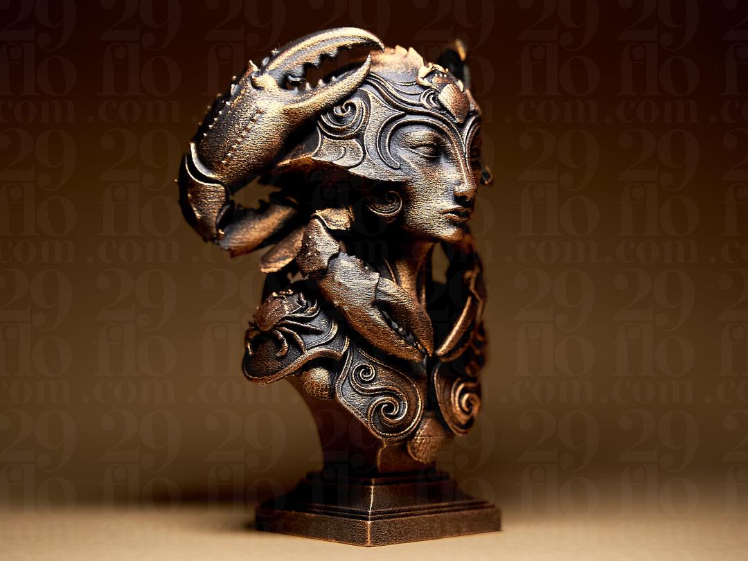 Krebs Sternzeichen Figur | Cancer Zodiac Statue | Fantasy Bust | Astrology Decor | The Crab Sculpture | Gothic Gift | Bronze Black Fehn-factory.de
