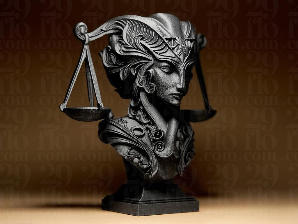 Waage Sternzeichen Figur | Libra Zodiac Statue | Fantasy Bust | Astrology Decor | The Scales Sculpture | Gothic Gift | Bronze Black Fehn-factory.de