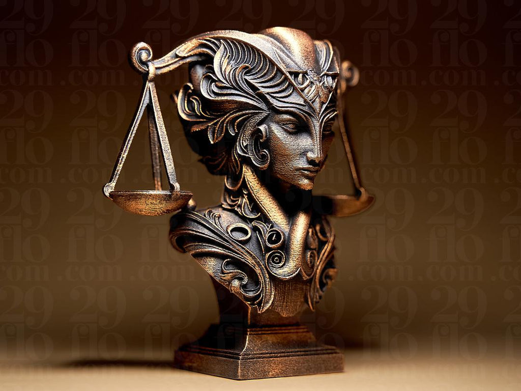 Waage Sternzeichen Figur | Libra Zodiac Statue | Fantasy Bust | Astrology Decor | The Scales Sculpture | Gothic Gift | Bronze Black Fehn-factory.de