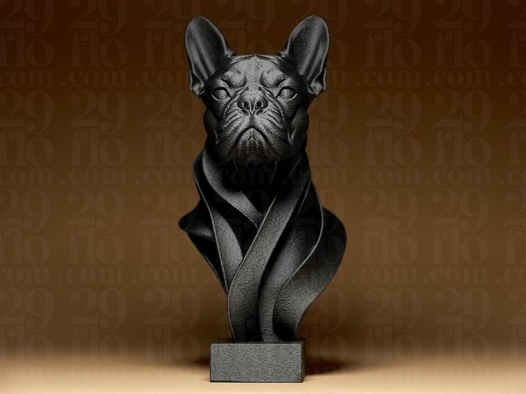 Moderne Französische Bulldogge Büste | Modern French Bulldog Bust | Frenchie Decor | Black Dog Statue | Elegant Animal Figurine Fehn-factory.de
