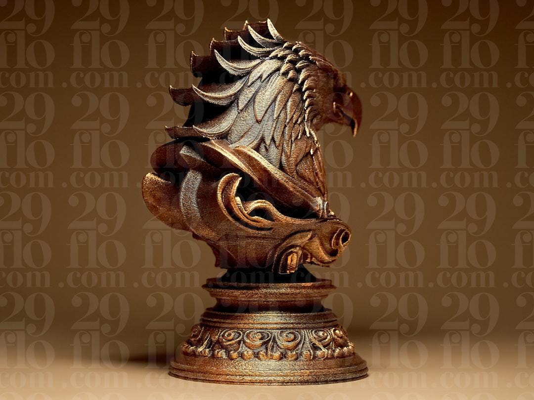 Adler Büste Skulptur | Eagle Statue | Majestic Bird Figurine | Wildlife Decor | Fantasy Animal Art | Gamer Gift | Bronze Black Fehn-factory.de