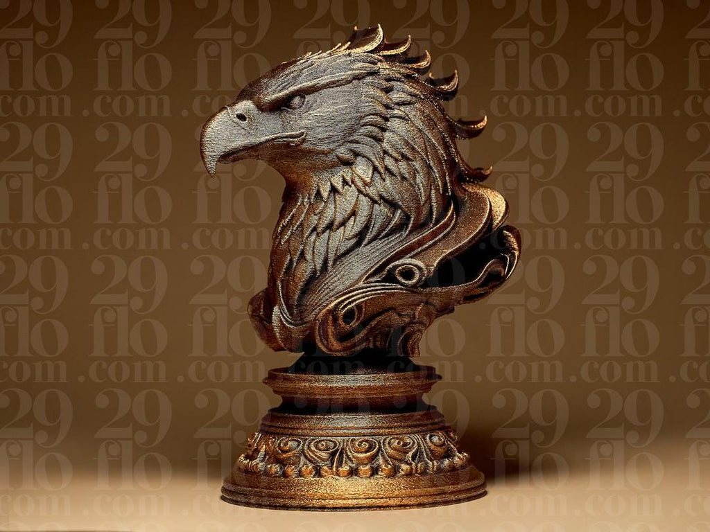 Adler Büste Skulptur | Eagle Statue | Majestic Bird Figurine | Wildlife Decor | Fantasy Animal Art | Gamer Gift | Bronze Black Fehn-factory.de