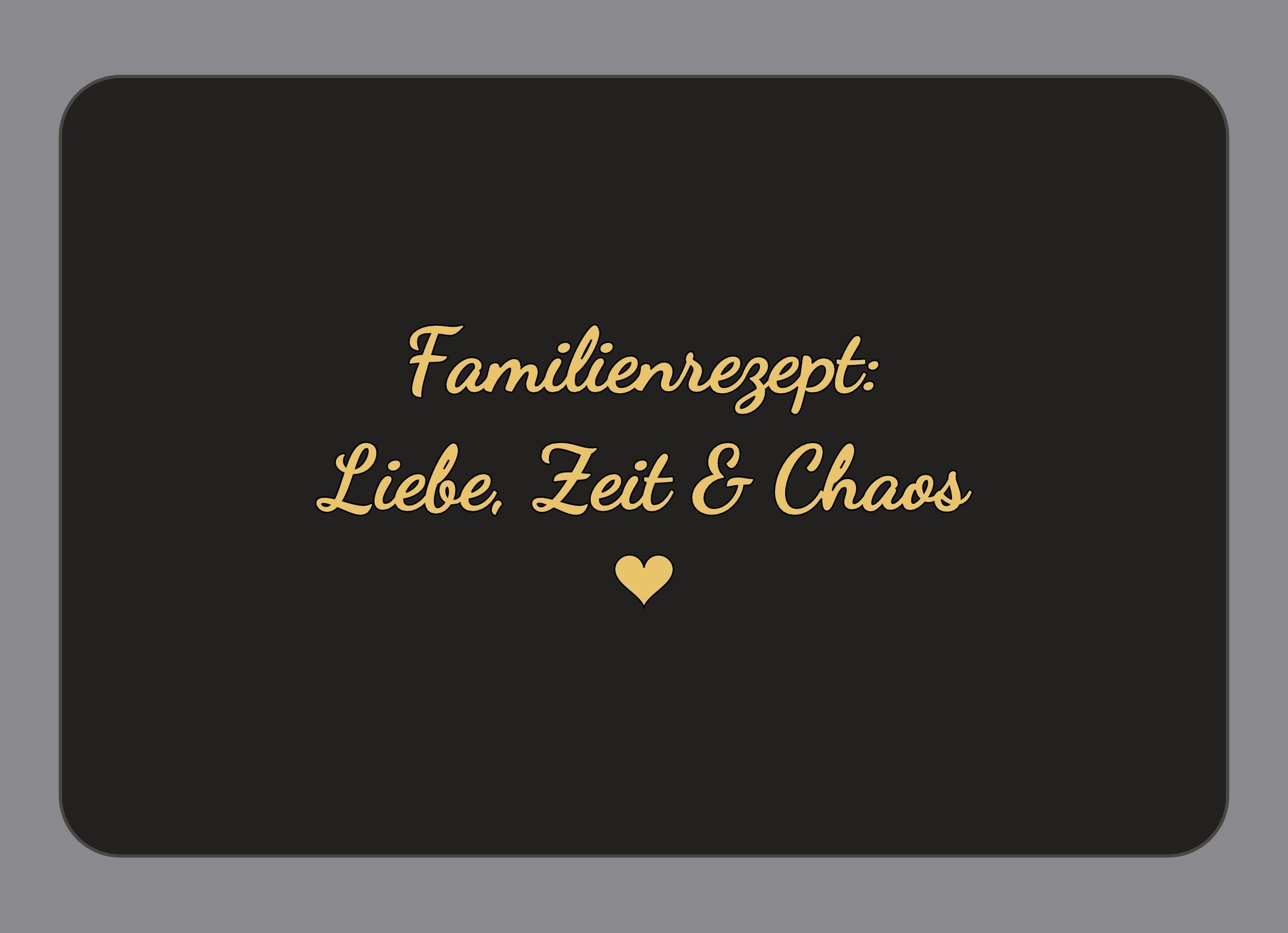 Display-Abdeckung passend für Thermomix TM7 – Familienrezept: Liebe, Zeit & Chaos | mehrfarbig, Wunschfarbe möglich