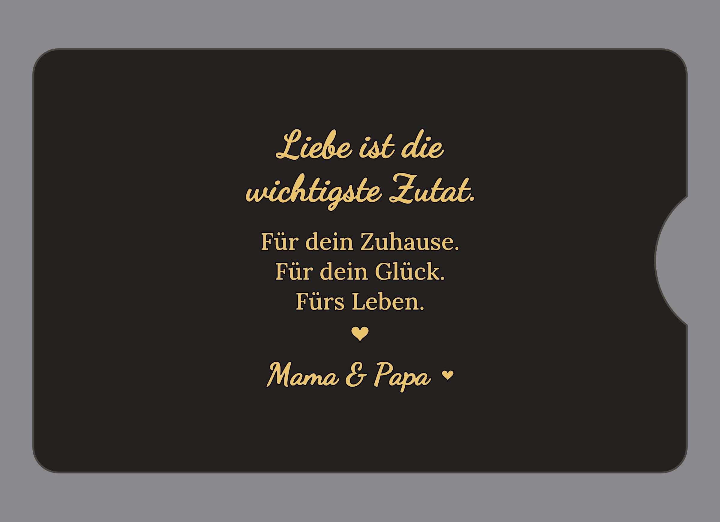 Display-Abdeckung passend für Thermomix TM6 – Liebe ist die wichtigste Zutat – für Mama & Papa | mehrfarbig, Wunschfarbe möglich