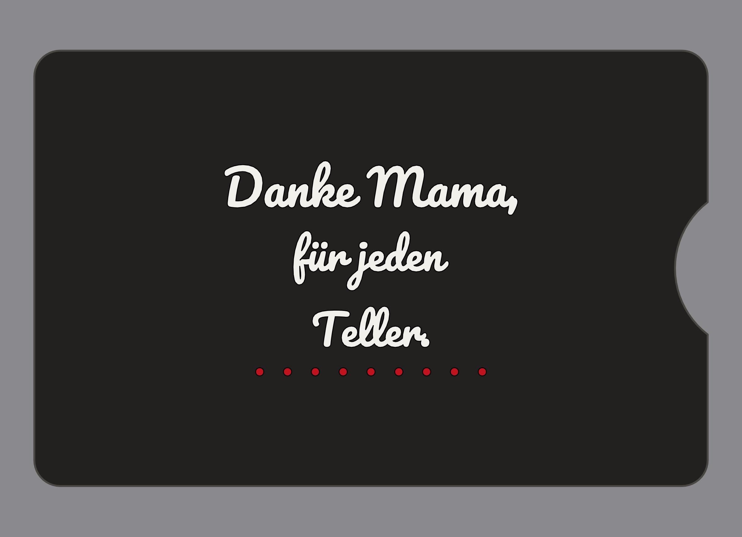 Display-Abdeckung passend für Thermomix TM6 – Danke Mama, für jeden Teller. | mehrfarbig, Wunschfarbe möglich