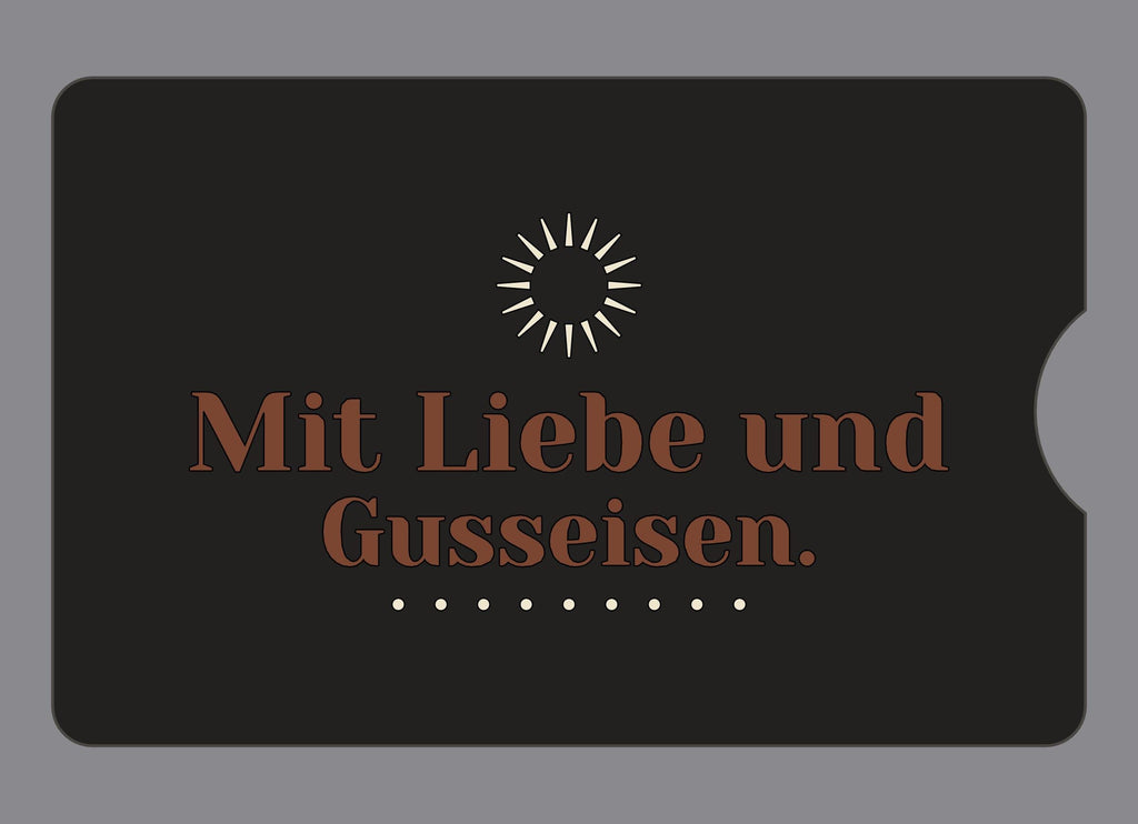 Display-Abdeckung passend für Thermomix TM6 – Mit Liebe und Gusseisen. | mehrfarbig, Wunschfarbe möglich