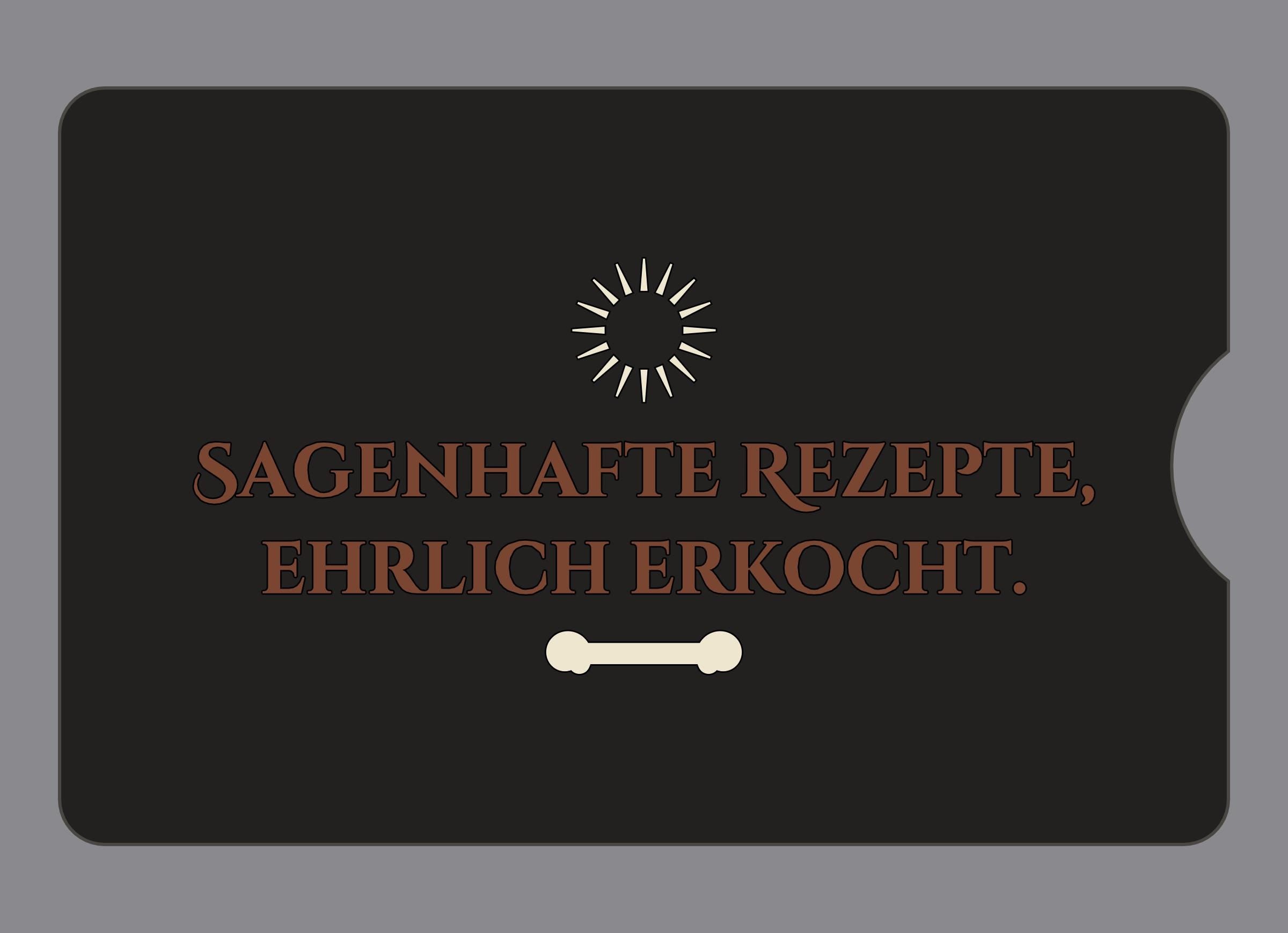 Display-Abdeckung passend für Thermomix TM6 – Sagenhafte Rezepte, ehrlich erkocht. | mehrfarbig, Wunschfarbe möglich