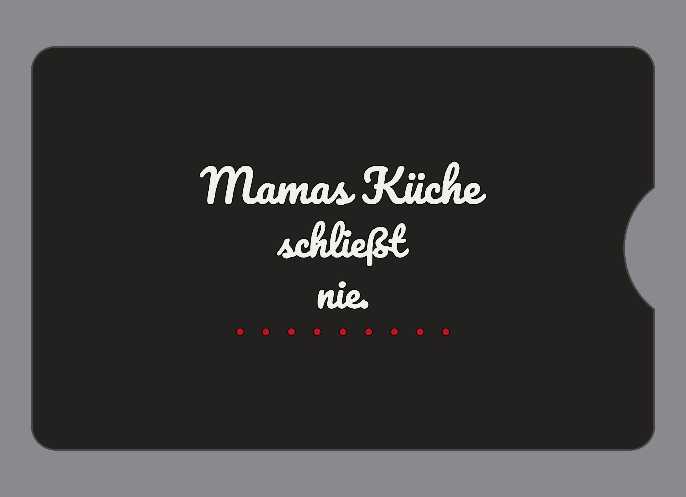 Display-Abdeckung passend für Thermomix TM6 – Mamas Küche schließt nie. | mehrfarbig, Wunschfarbe möglich