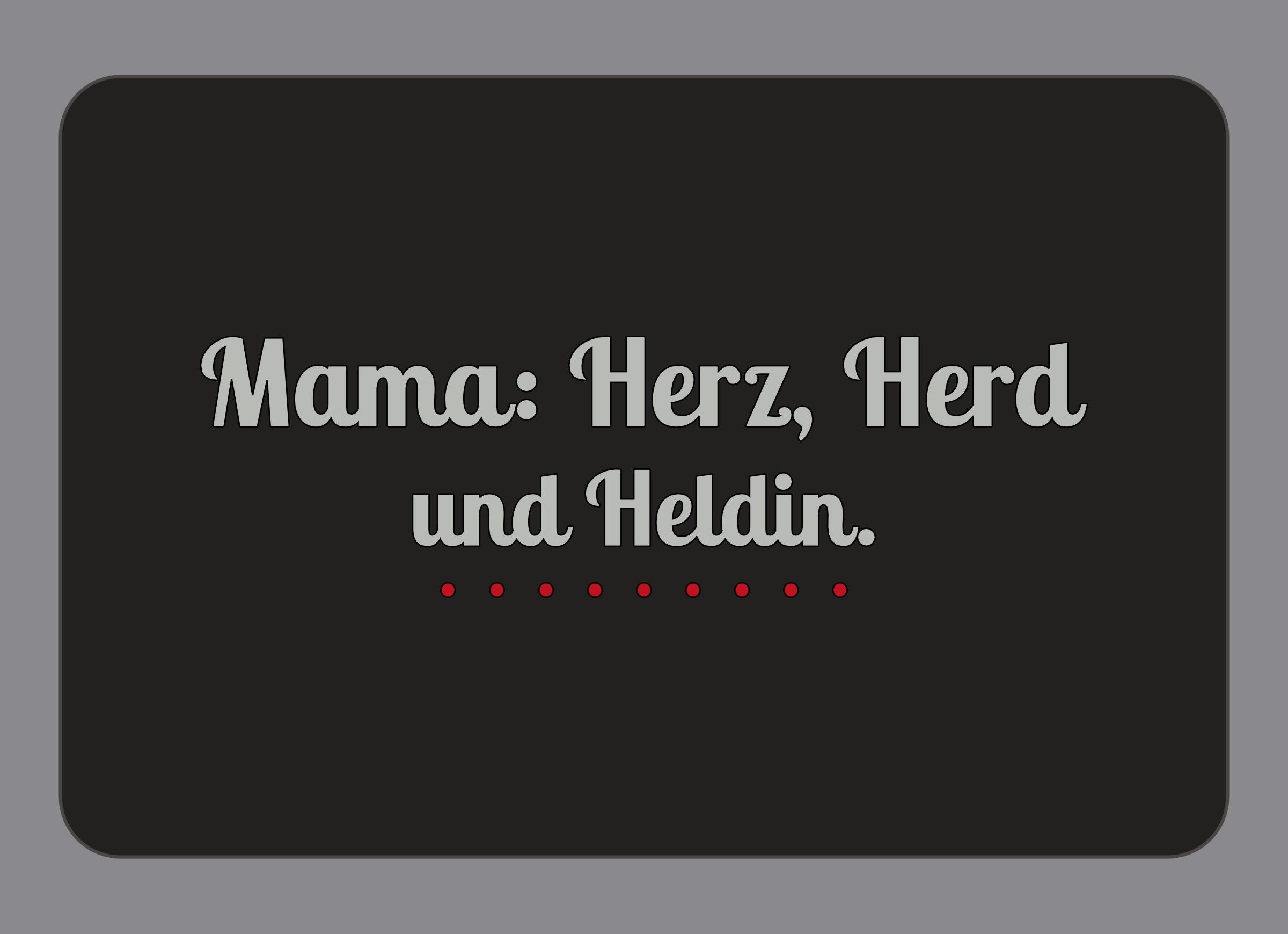 Display-Abdeckung passend für Thermomix TM7 – Mama: Herz, Herd und Heldin. | mehrfarbig, Wunschfarbe möglich