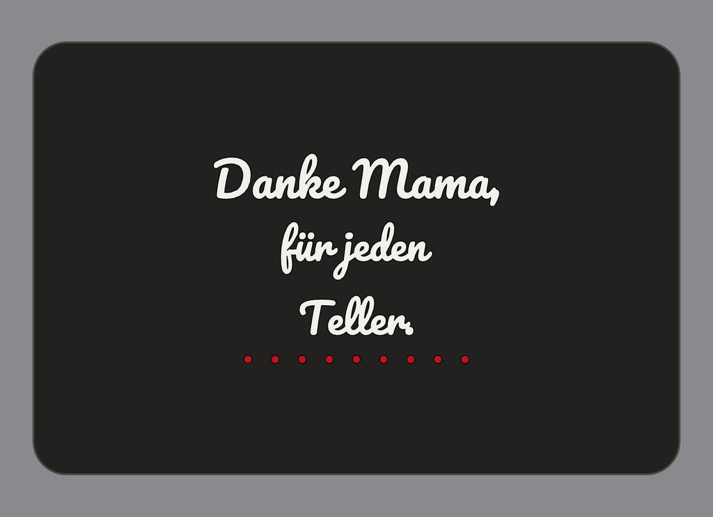 Display-Abdeckung passend für Thermomix TM7 – Danke Mama, für jeden Teller. | mehrfarbig, Wunschfarbe möglich