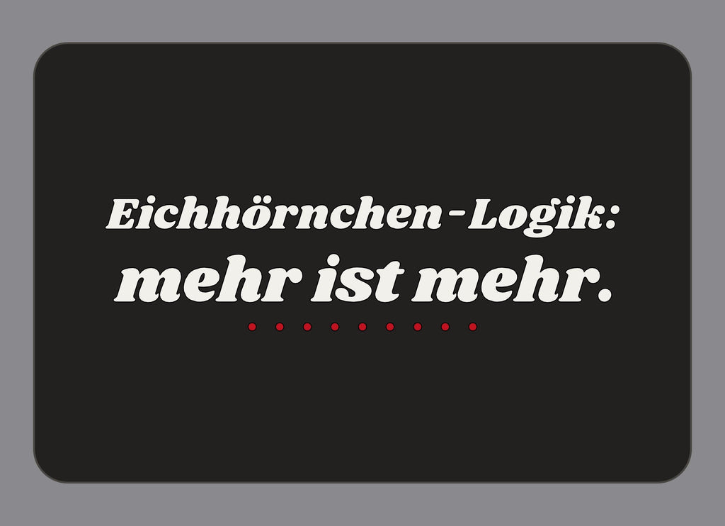 Display-Abdeckung passend für Thermomix TM7 – Eichhörnchen-Logik: mehr ist mehr. | mehrfarbig, Wunschfarbe möglich