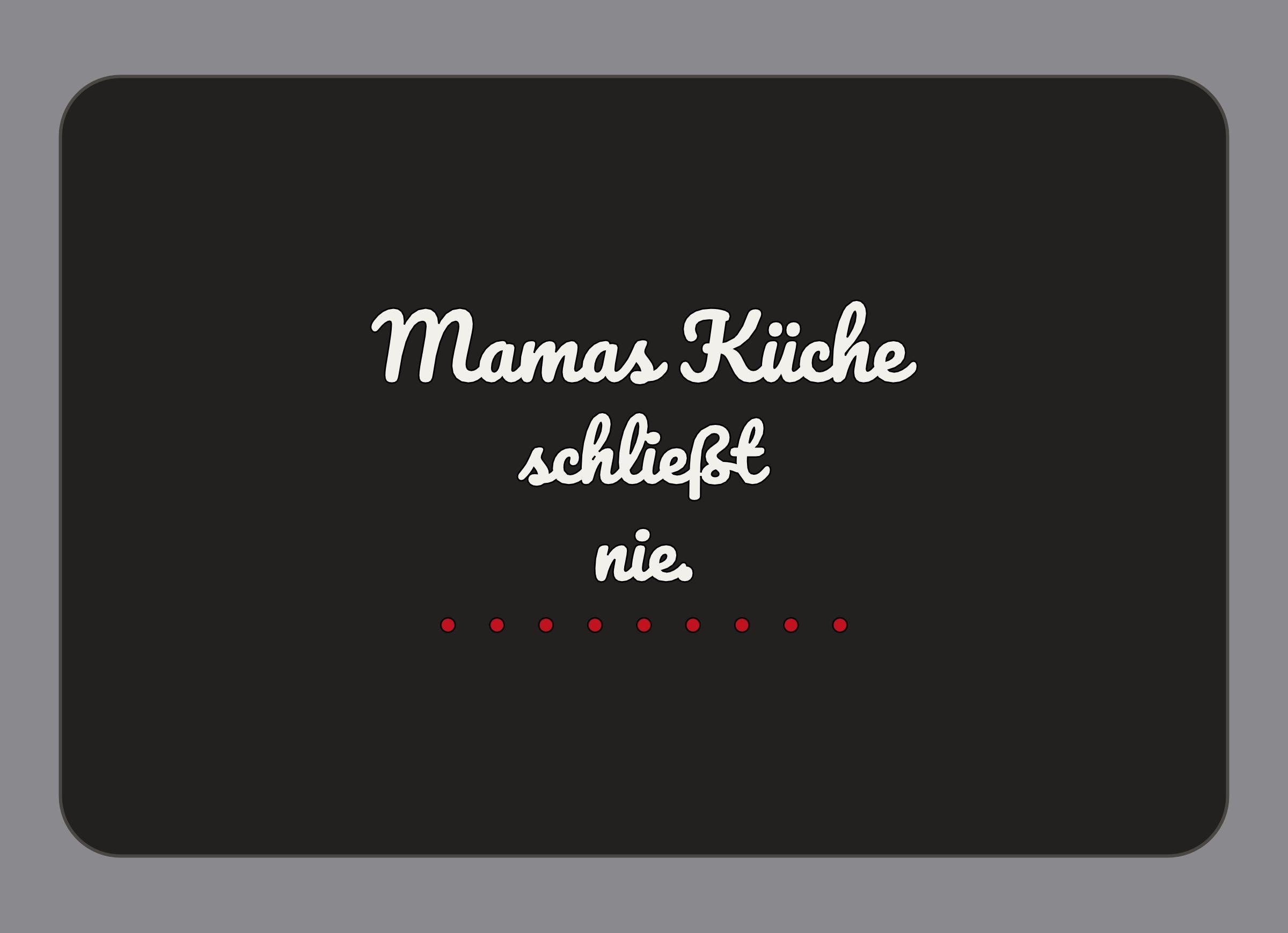 Display-Abdeckung passend für Thermomix TM7 – Mamas Küche schließt nie. | mehrfarbig, Wunschfarbe möglich