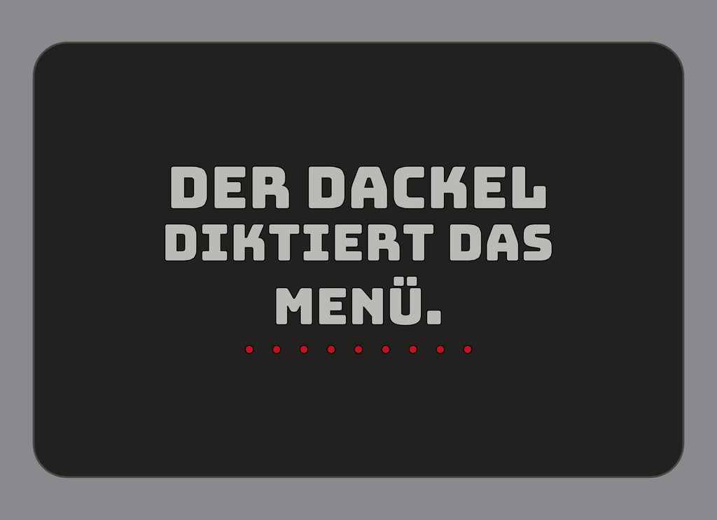 Display-Abdeckung passend für Thermomix TM7 – Der Dackel diktiert das Menü. | mehrfarbig, Wunschfarbe möglich