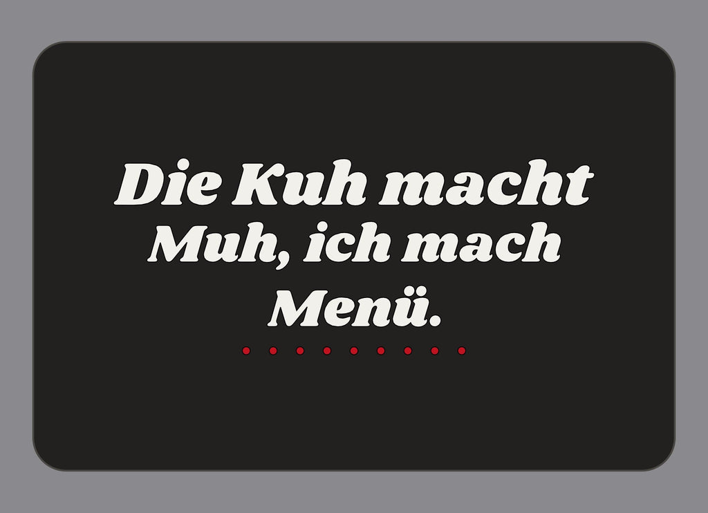 Display-Abdeckung passend für Thermomix TM7 – Die Kuh macht Muh, ich mach Menü. | mehrfarbig, Wunschfarbe möglich