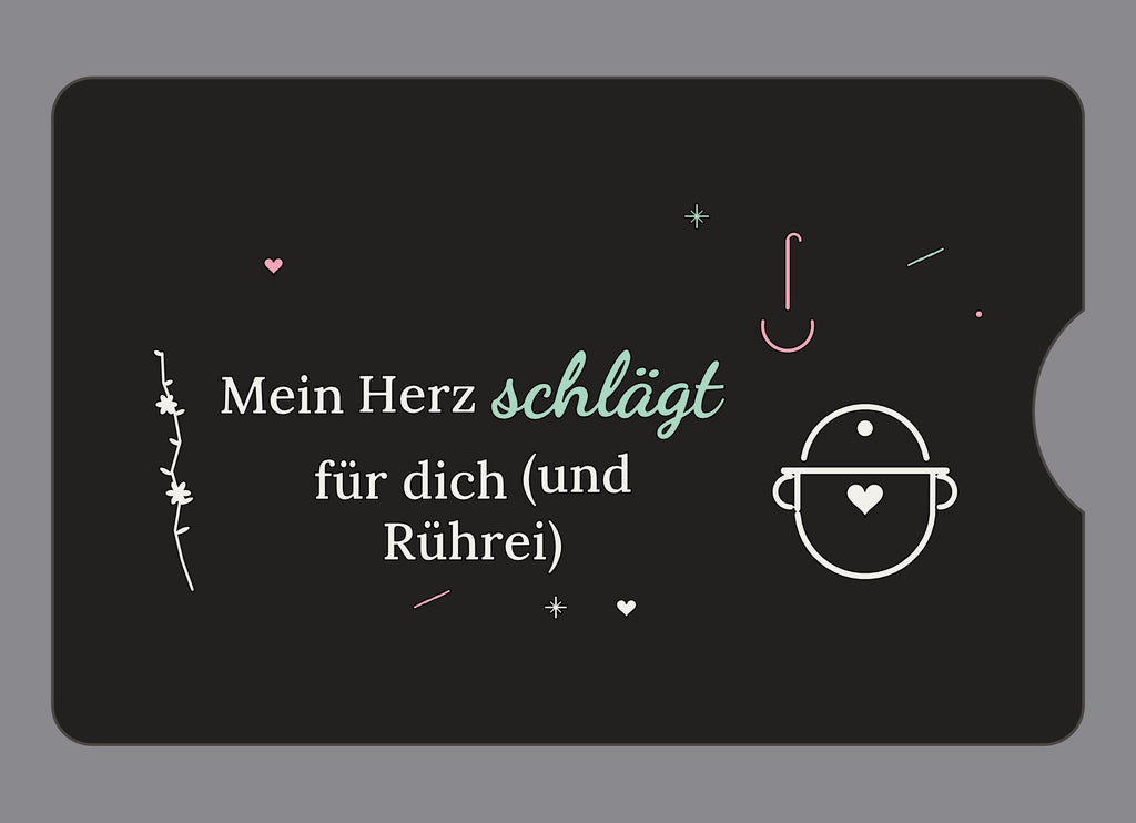 Display-Abdeckung passend für Thermomix TM6 – Mein Herz schlägt für dich (und Rührei) | mehrfarbig, Wunschfarbe möglich