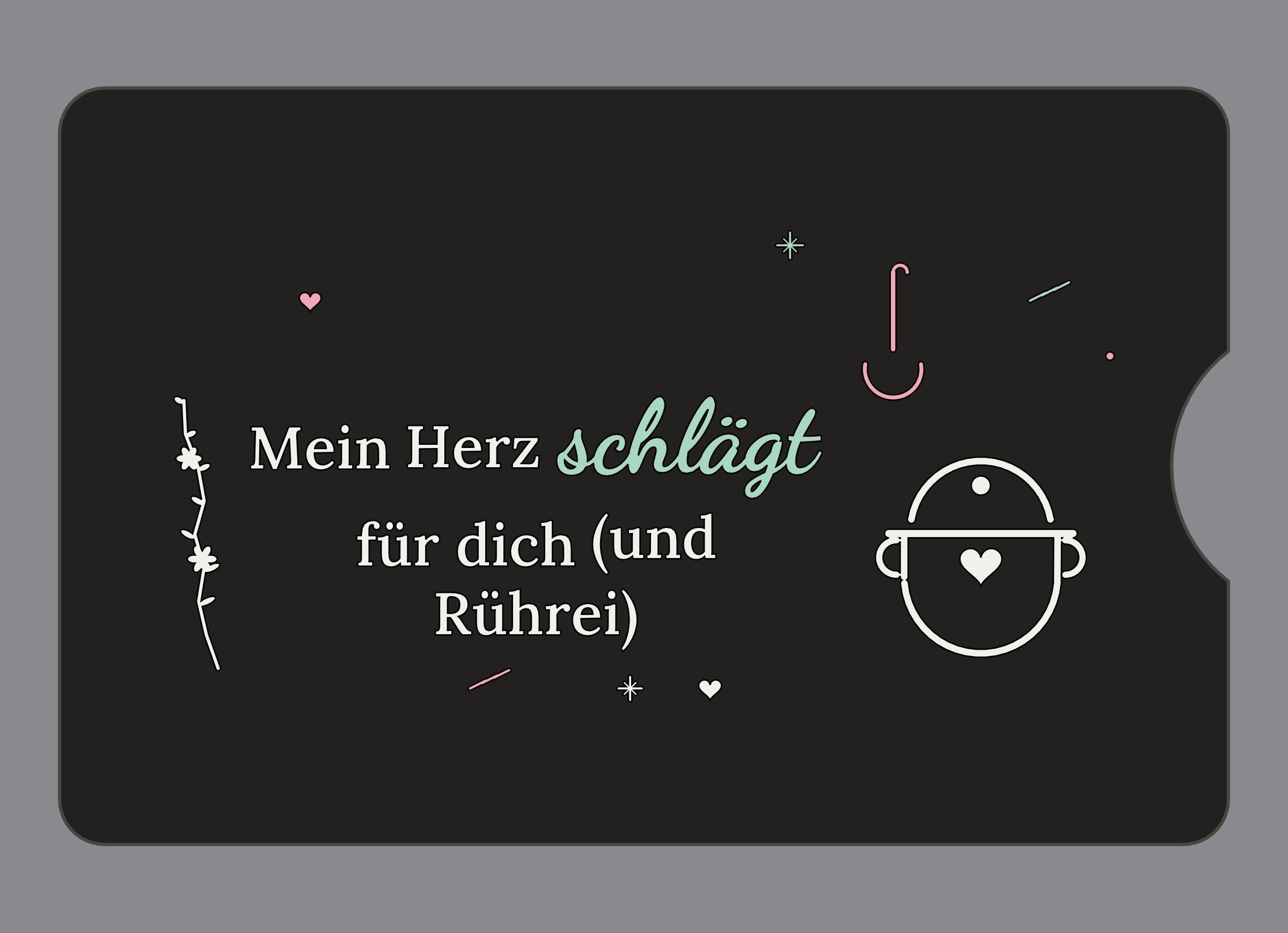 Display-Abdeckung passend für Thermomix TM6 – Mein Herz schlägt für dich (und Rührei) | mehrfarbig, Wunschfarbe möglich