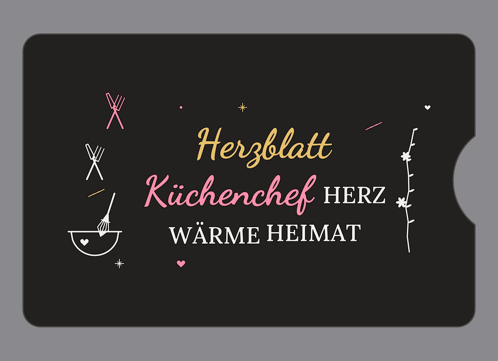 Display-Abdeckung passend für Thermomix TM6 – Herzblatt Küchenchef | mehrfarbig, Wunschfarbe möglich