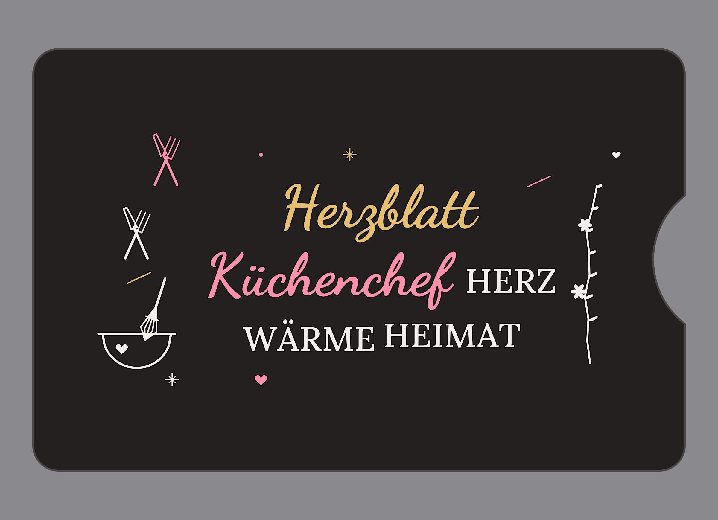 Display-Abdeckung passend für Thermomix TM6 – Herzblatt Küchenchef | mehrfarbig, Wunschfarbe möglich