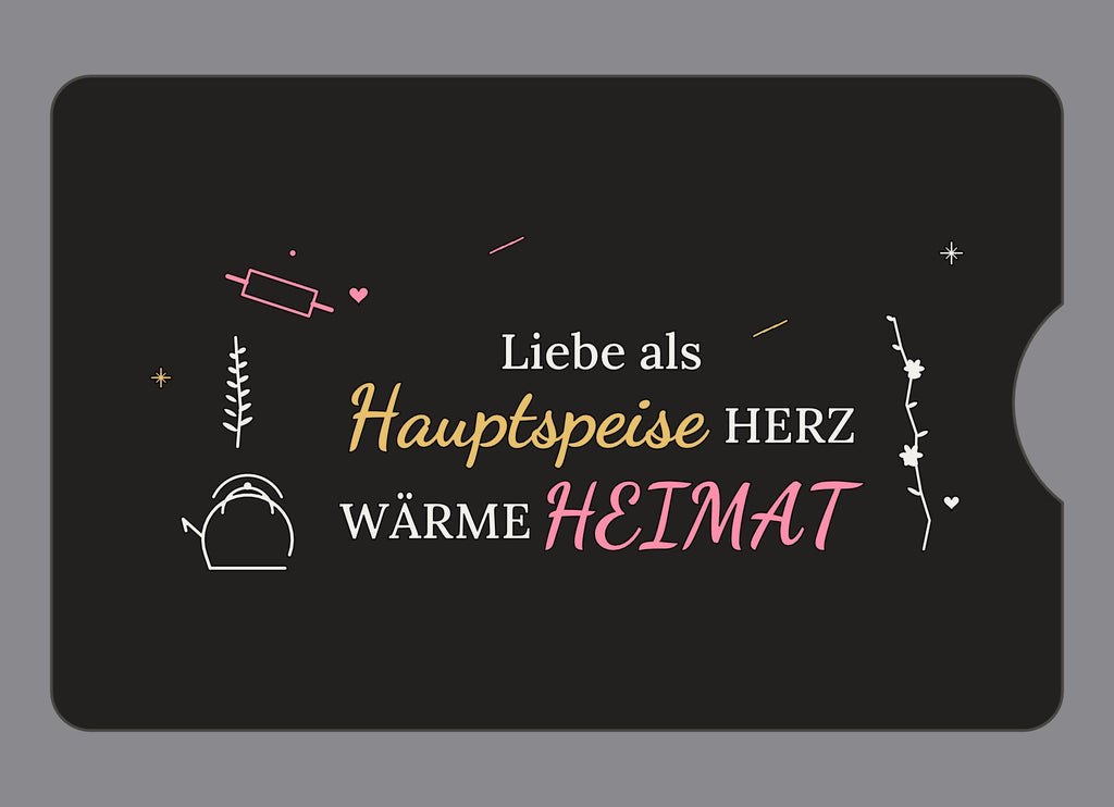 Display-Abdeckung passend für Thermomix TM6 – Liebe als Hauptspeise | mehrfarbig, Wunschfarbe möglich
