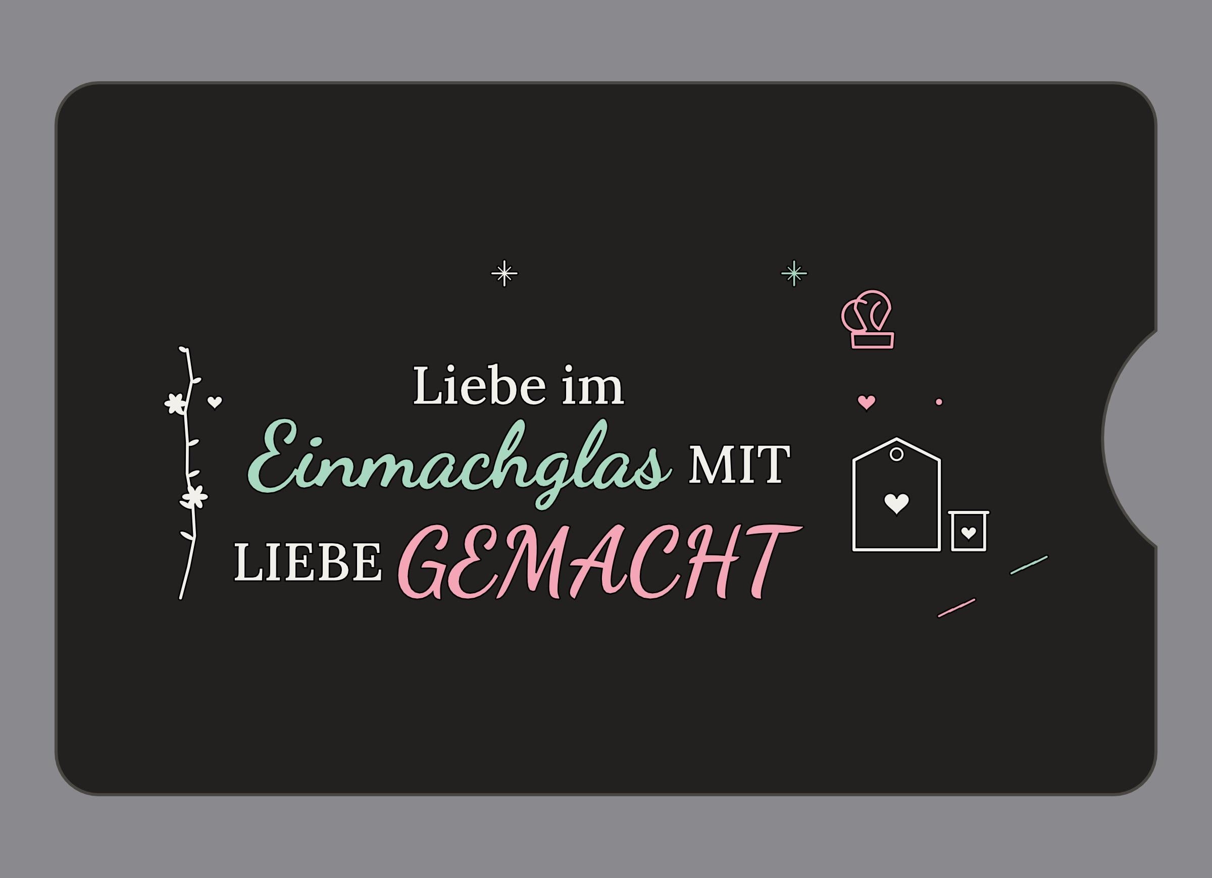 Display-Abdeckung passend für Thermomix TM6 – Liebe im Einmachglas | mehrfarbig, Wunschfarbe möglich