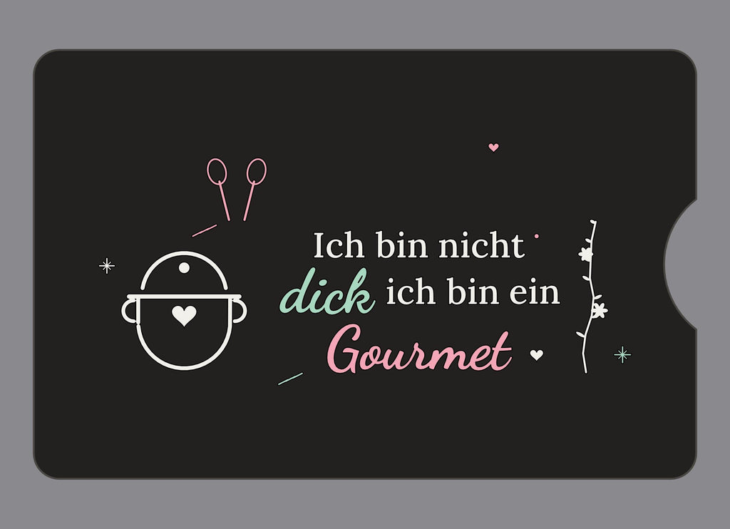 Display-Abdeckung passend für Thermomix TM6 – Ich bin nicht dick, ich bin ein Gourmet | mehrfarbig, Wunschfarbe möglich