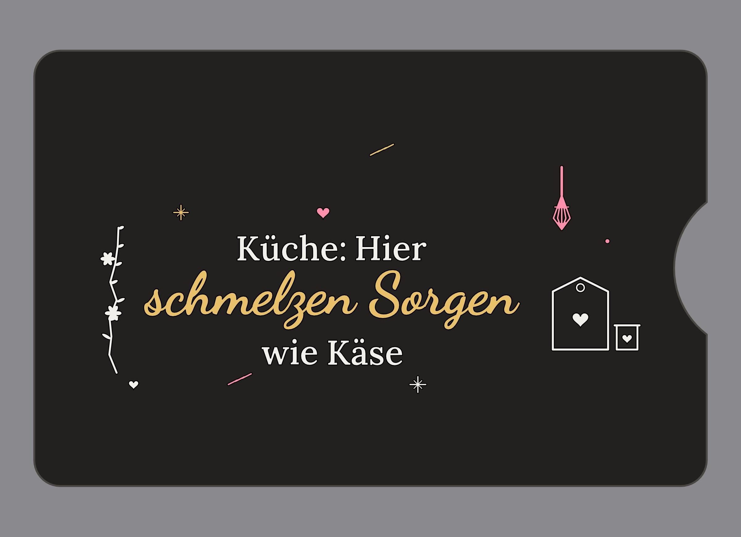 Display-Abdeckung passend für Thermomix TM6 – Küche: Hier schmelzen Sorgen wie Käse | mehrfarbig, Wunschfarbe möglich