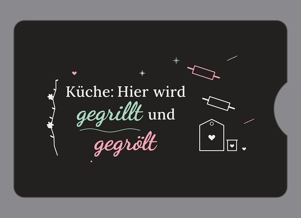 Display-Abdeckung passend für Thermomix TM6 – Küche: Hier wird gegrillt und gegrölt | mehrfarbig, Wunschfarbe möglich